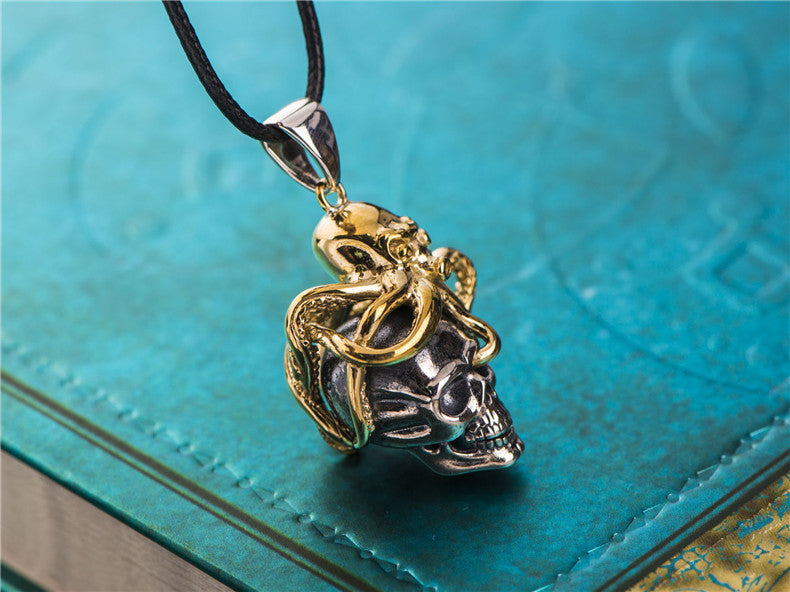 Skull & 18K Gold Plated Octopus Pendant - Holy Buyble