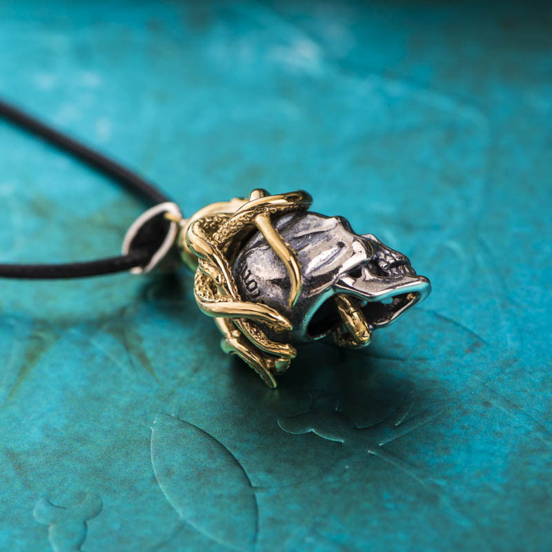 Skull & 18K Gold Plated Octopus Pendant - Holy Buyble