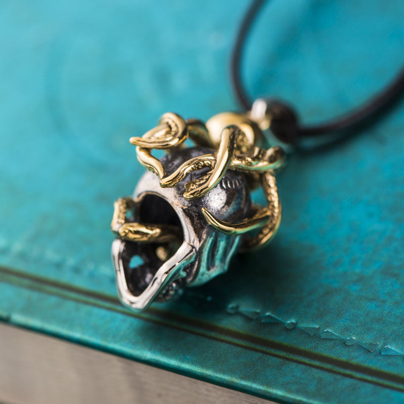 Skull & 18K Gold Plated Octopus Pendant - Holy Buyble