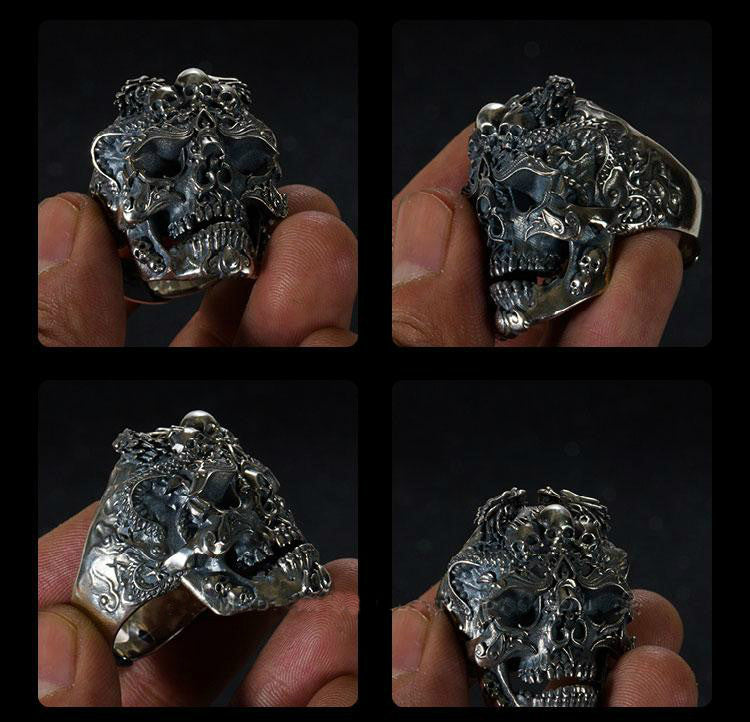 Twin Dragon Hell of Skull Ring - Holy Buyble