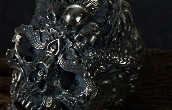 Twin Dragon Hell of Skull Ring - Holy Buyble