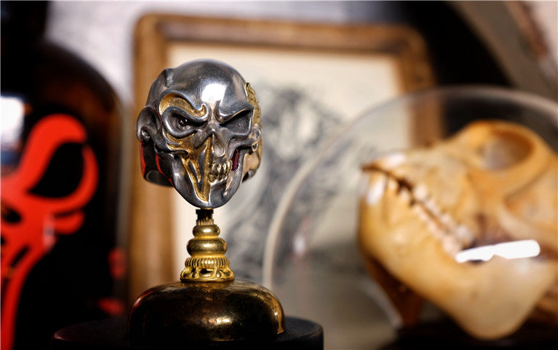 18K Gold & Gemstone Skull Ring - Holy Buyble