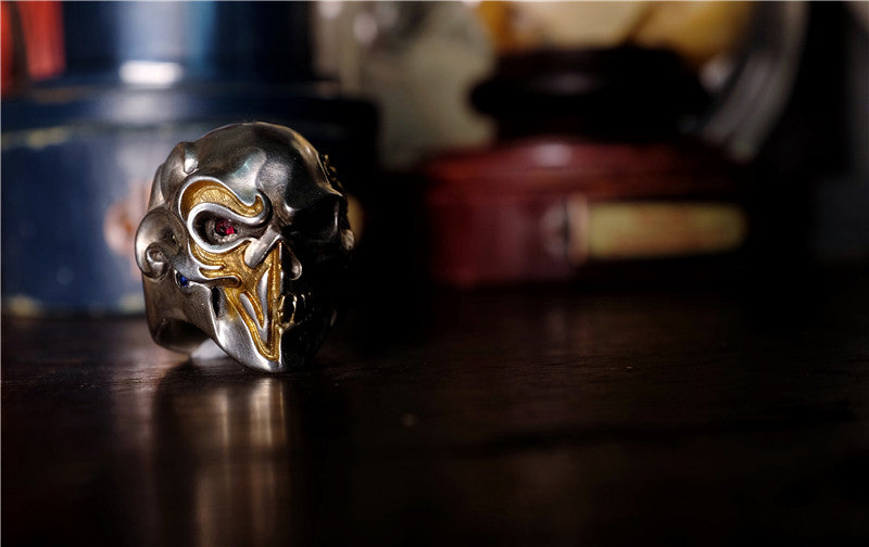 18K Gold & Gemstone Skull Ring - Holy Buyble