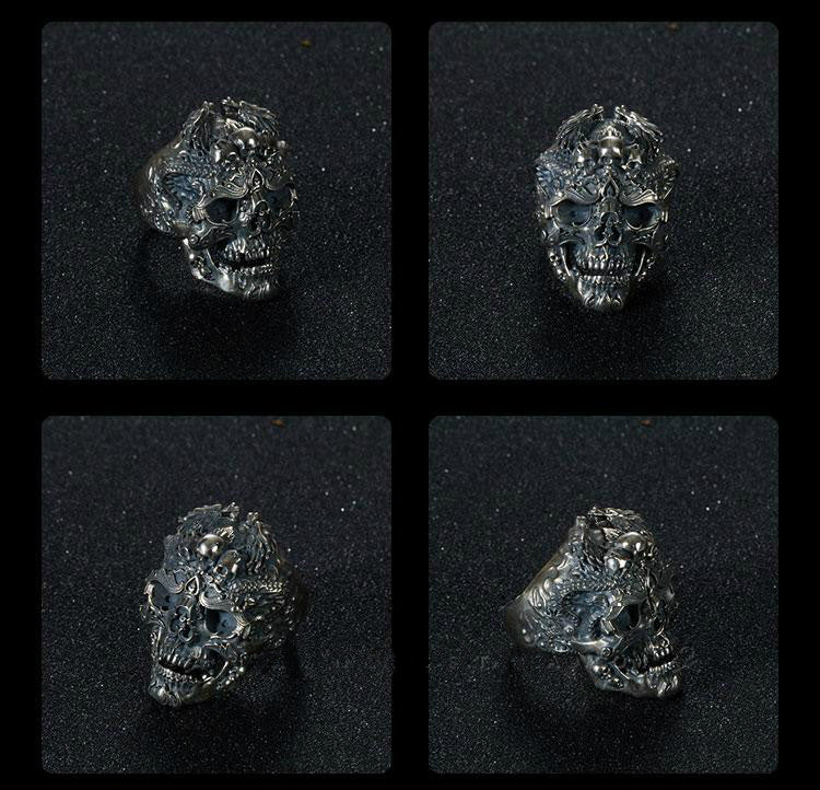 Twin Dragon Hell of Skull Ring - Holy Buyble