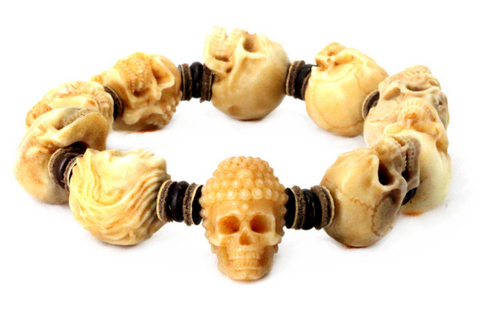 Tibetan Goat Horn Skull Bracelet