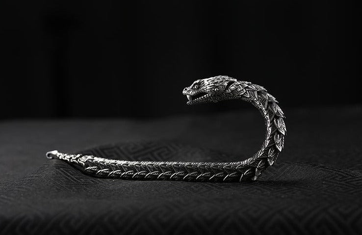 Snake Dragon Chunky Biker Bracelet