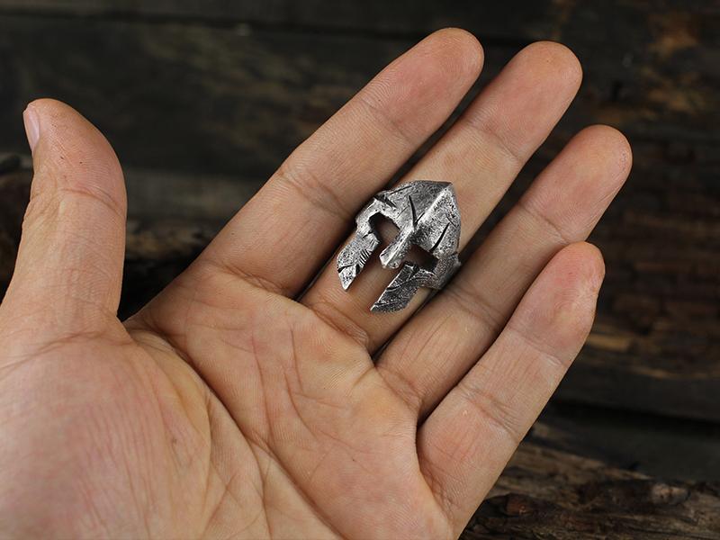 Spartacus Mask Silver Ring - Holy Buyble