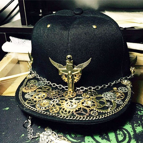 Steampunk Cross & Wings Snapback - Holy Buyble