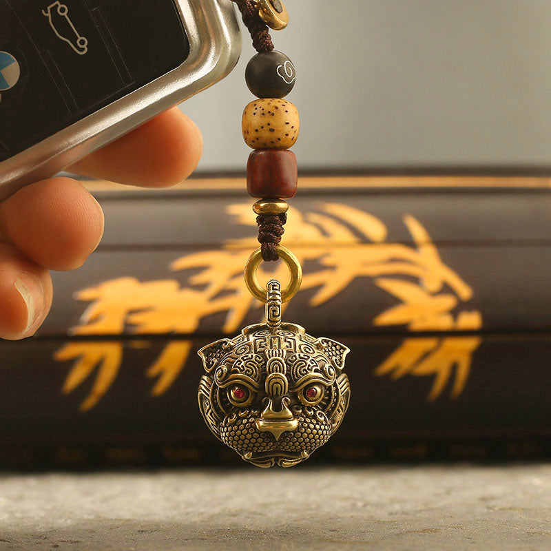 Foo Dog Lion Tiger Key Ring Key Chain Pendant