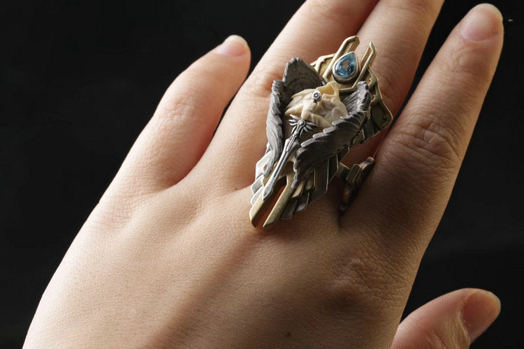 Tyrael Archangel Warrior Angel Sword Gemstone Ring pendant necklace