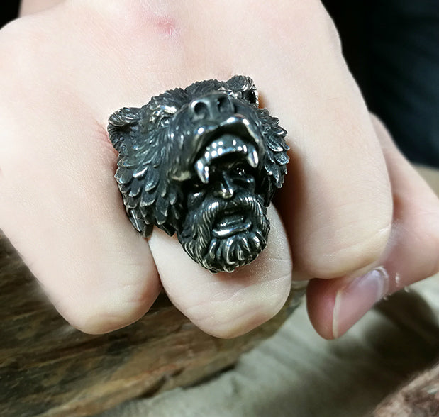 Bear Warrior Viking Ring - Holy Buyble