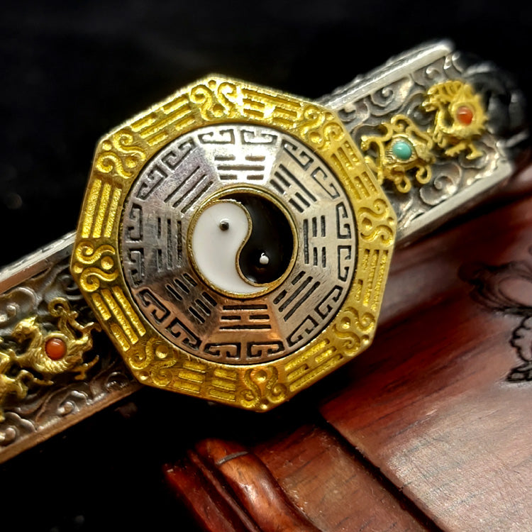 Four Symbols Spinning Yin Yang Wheel Leather Bracelet - Holy Buyble