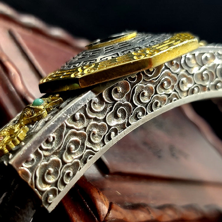 Four Symbols Spinning Yin Yang Wheel Leather Bracelet - Holy Buyble