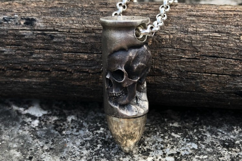 Tibetan Goat Horn Skull Necklace