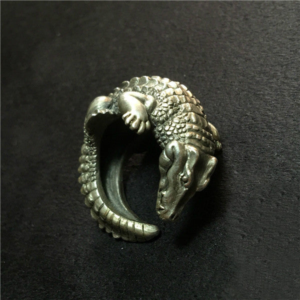 Crocodile Silver Ring - Holy Buyble
