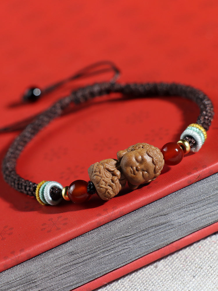 Little Buddha Gemstone Cord Bracelet