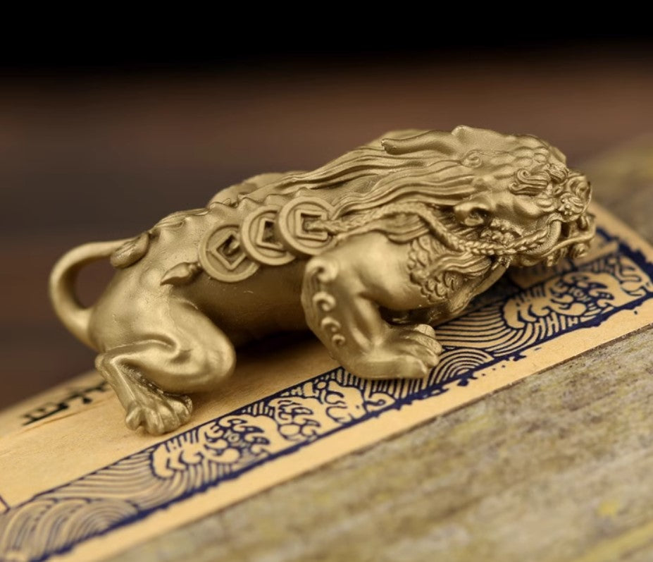 Foo Dog Lion Key Ring Pendant