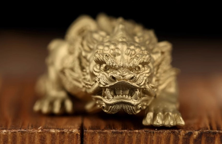 Foo Dog Lion Key Ring Pendant
