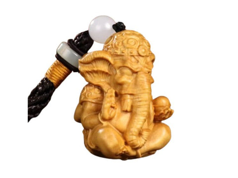 Mahākāla God of Fortune Mammoth Ivory Fossil Guru Bead