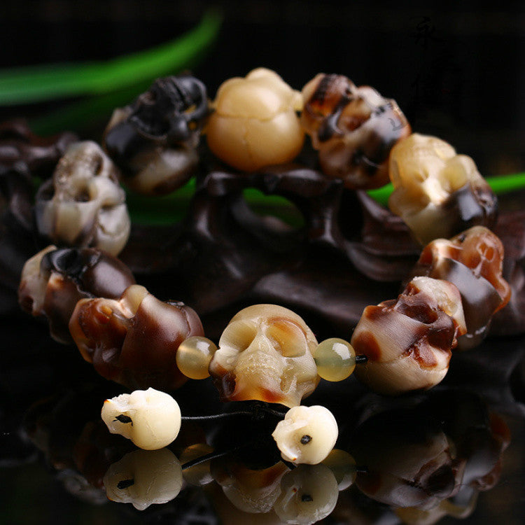 Tibetan Yak Horn Skull Bracelet - Holy Buyble
