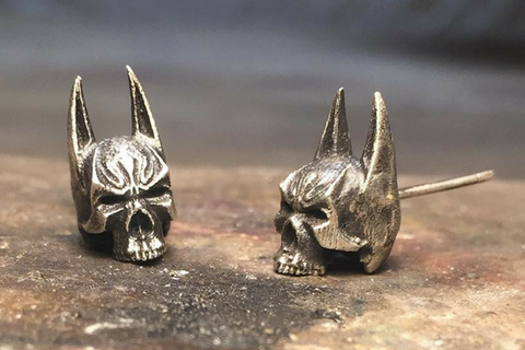 Horned Skull Satan Earring