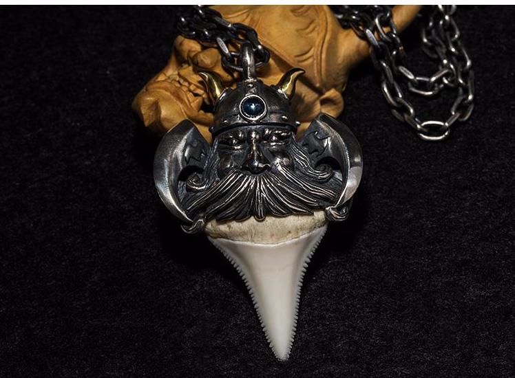 Bearded Viking & Shark Tooth Pendant - Holy Buyble