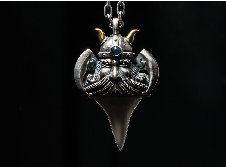 Bearded Viking & Shark Tooth Pendant - Holy Buyble