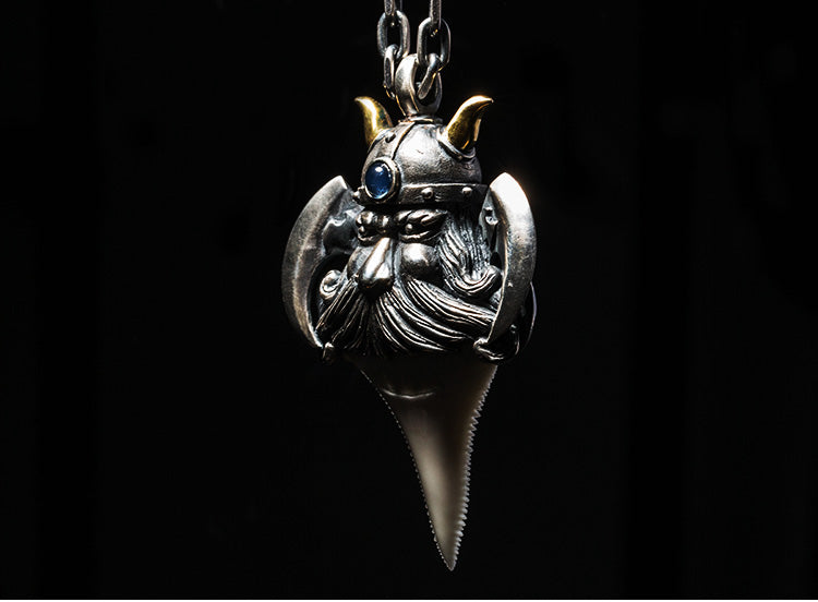 Bearded Viking & Shark Tooth Pendant - Holy Buyble