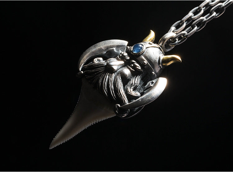 Bearded Viking & Shark Tooth Pendant - Holy Buyble