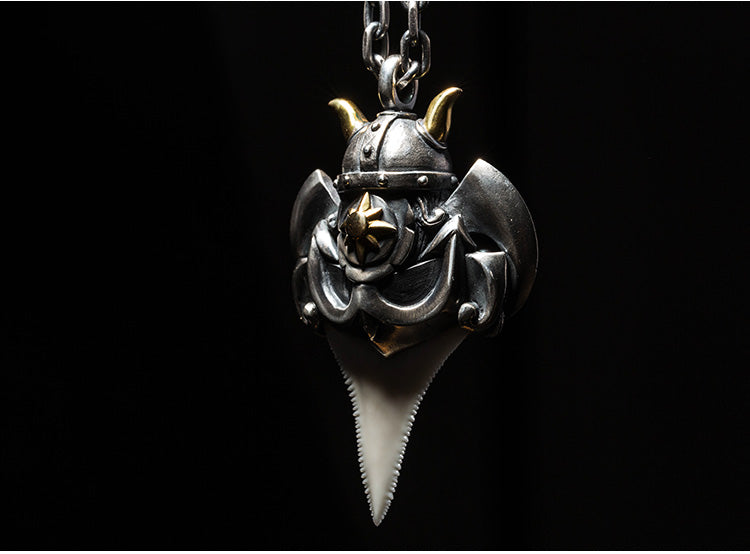 Bearded Viking & Shark Tooth Pendant - Holy Buyble