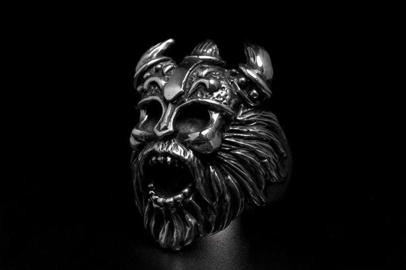 Bearded Viking Skull Ring - Holy Buyble