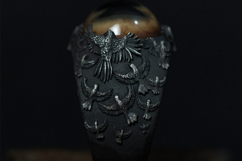 Horned Diablo Skull Ring