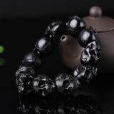 Skulls Bracelet Handcrafted Tibetan Yak Horn Black Ghost - Holy Buyble