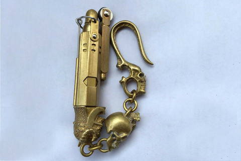 Brass Skull Lighter Pendant