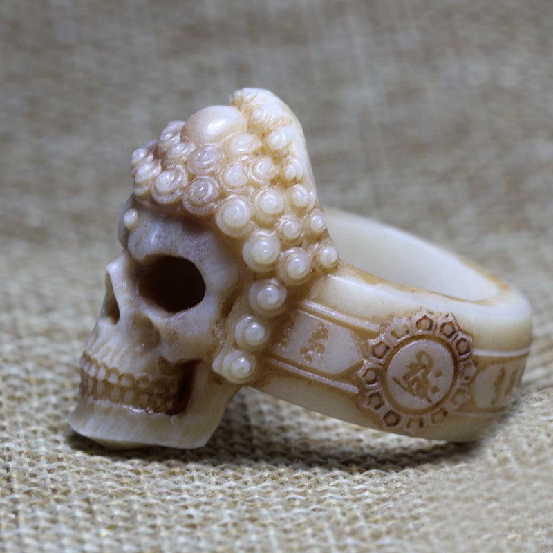 Buddha & Demon Skull Mantra Ring - Holy Buyble