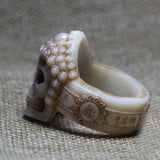 Buddha & Demon Skull Mantra Ring - Holy Buyble