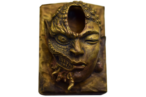 Deer Antler Buddha & Demon Pendant