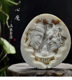 Deer Antler Buddha & Demon Pendant - Holy Buyble