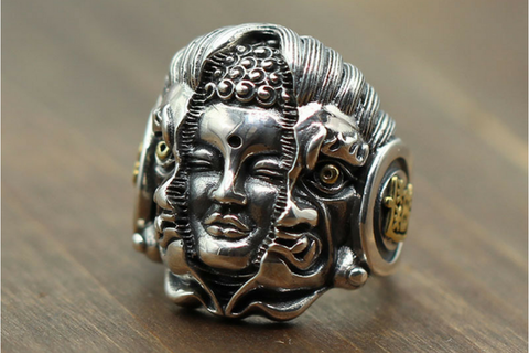 Skulls Bracelet Handcrafted Tibetan Yak Horn Black Ghost