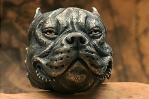 Crocodile Leather Bulldog Premium Dog Collar