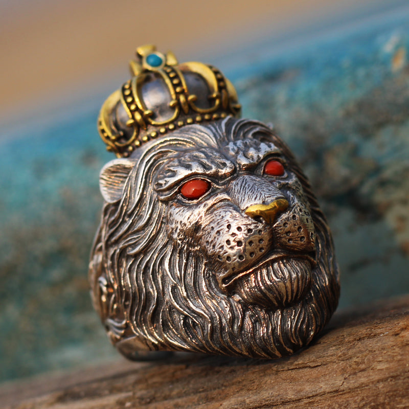 Crowned Lion Leo Ring