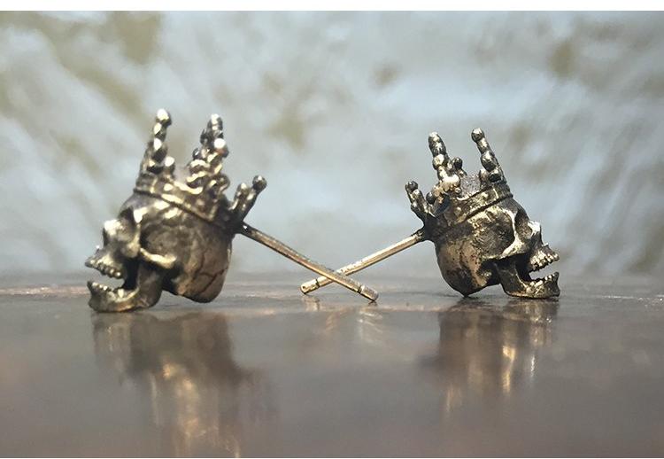 Crowned Royal Skull Earrings - Holy Buyble