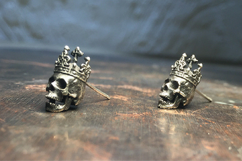 Horned Skull Satan Earring