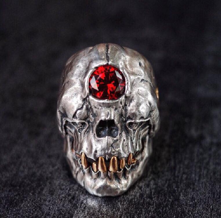 Crystal Eye Cyclops Skull Ring - Holy Buyble