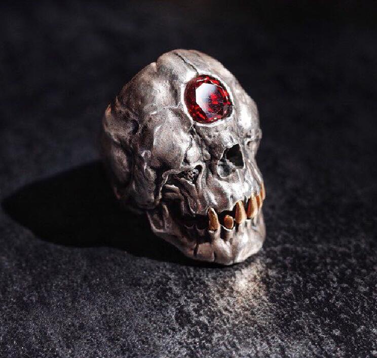 Crystal Eye Cyclops Skull Ring - Holy Buyble