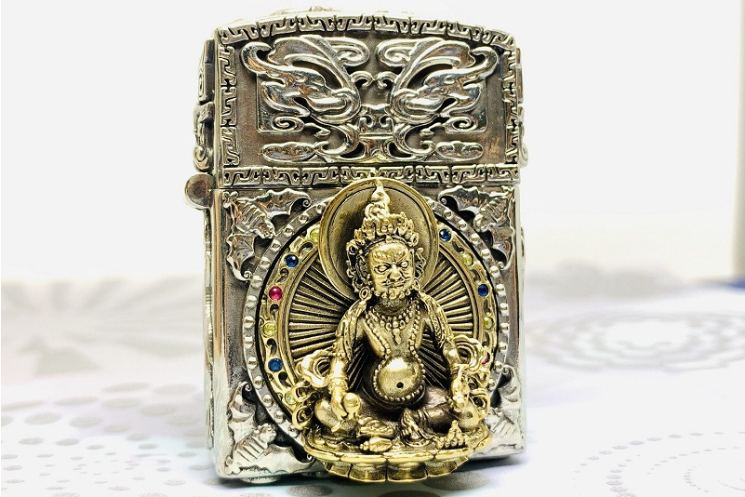 Yellow Jambhala God of Wealth Custom Lighter Case - Holy Buyble