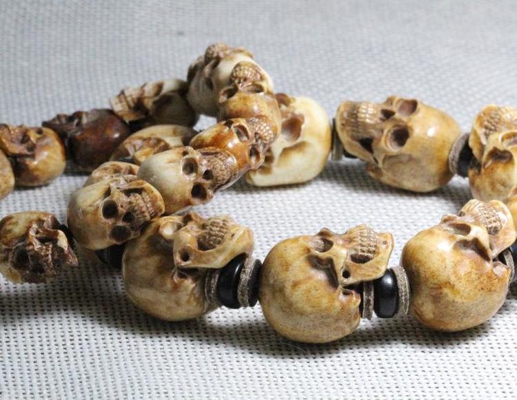 Customizable Deer Antler Rustic Skull Bracelet - Holy Buyble