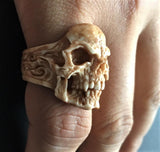 Deer Antler Demon Skull Ring - Holy Buyble