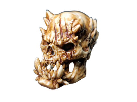 Brain Eater Horned Demon Skull Bead