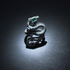 Emerald & Sapphire Embellished Dragon Skeleton Ring - Holy Buyble